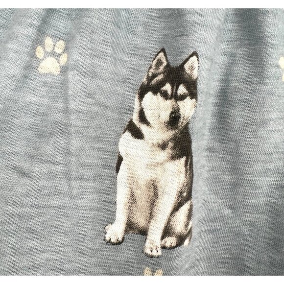 Comfies Husky Dog Print Pajama Pants Blue Cotton Size Medium NWT - Picture 8 of 13